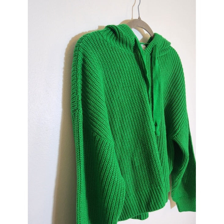 Divided Kelly Green Cropped Sweater Hoodie Size Medium