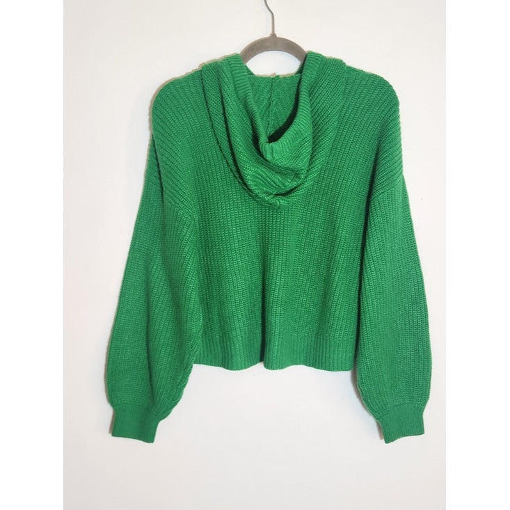 Divided Kelly Green Cropped Sweater Hoodie Size Medium