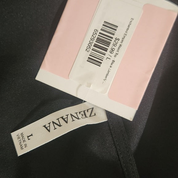 Zenana Black Babydoll Tunic Blouse Size Large