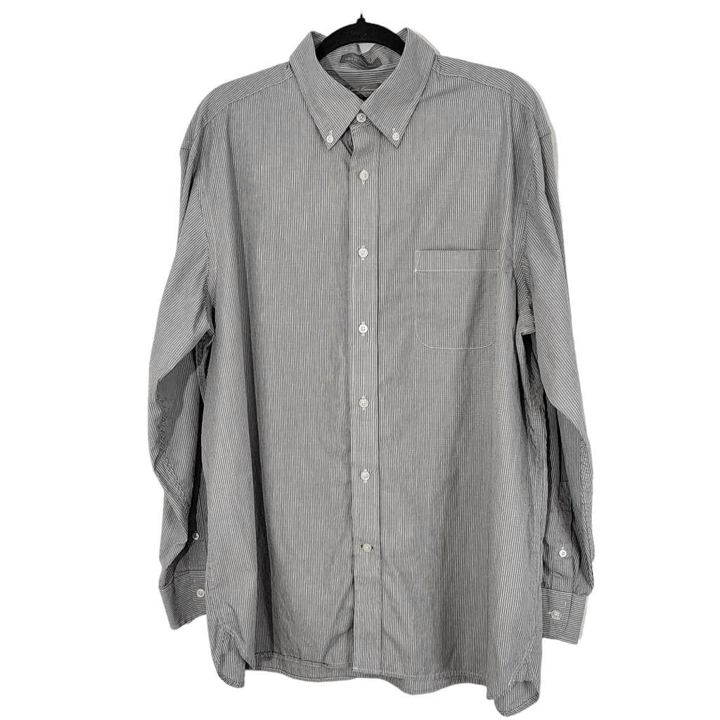 Daniel Cremieux Gray Check Button Down Dress Shirt Size XL Preppy Gray Shirt