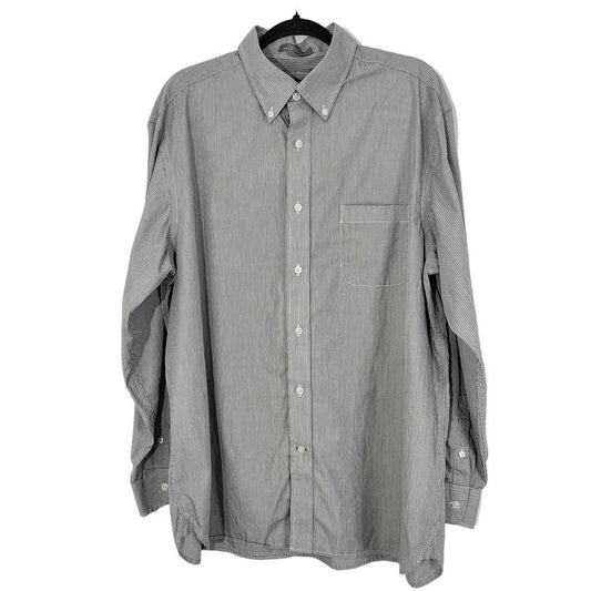 Daniel Cremieux Gray Check Button Down Dress Shirt Size XL Preppy Gray Shirt