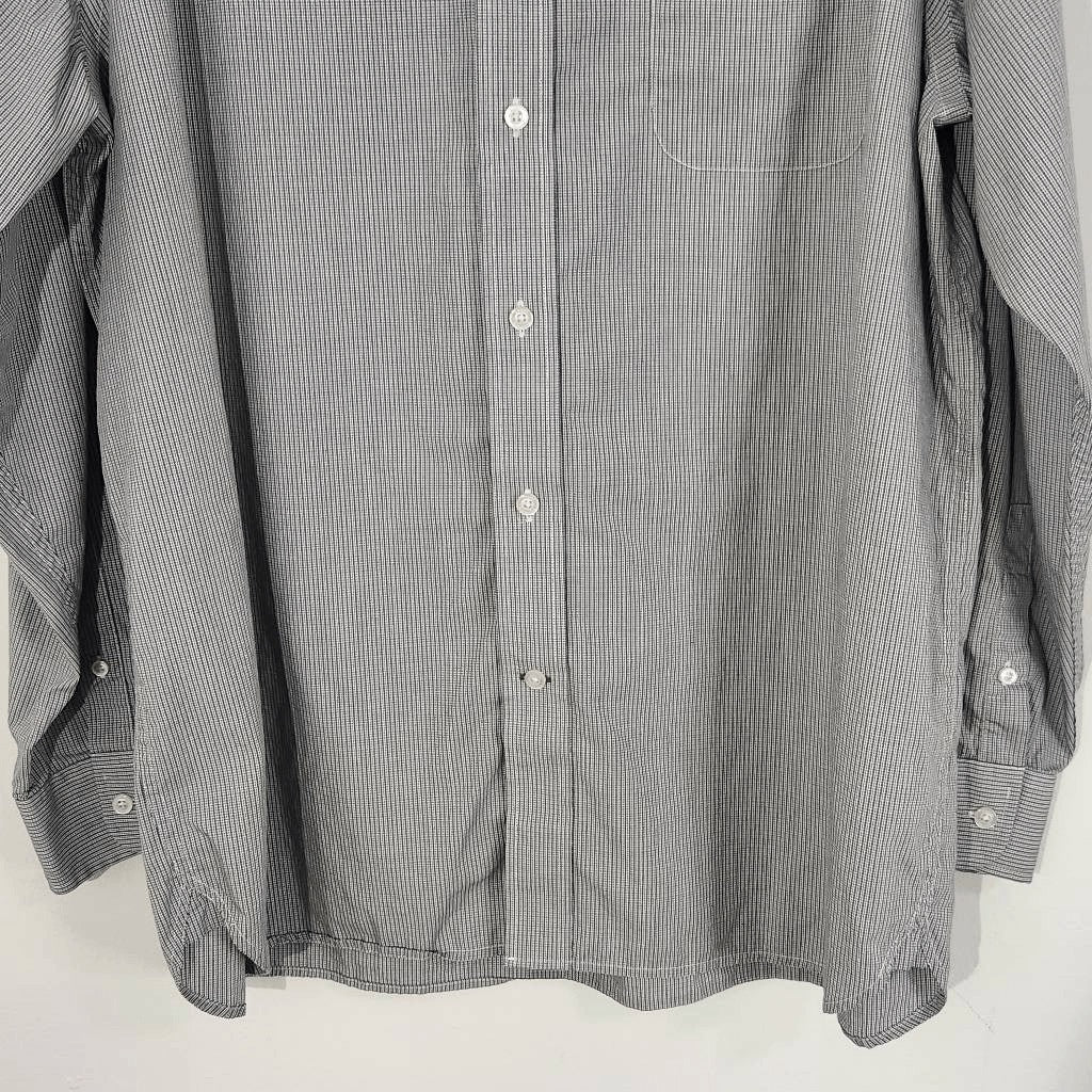 Daniel Cremieux Gray Check Button Down Dress Shirt Size XL Preppy Gray Shirt