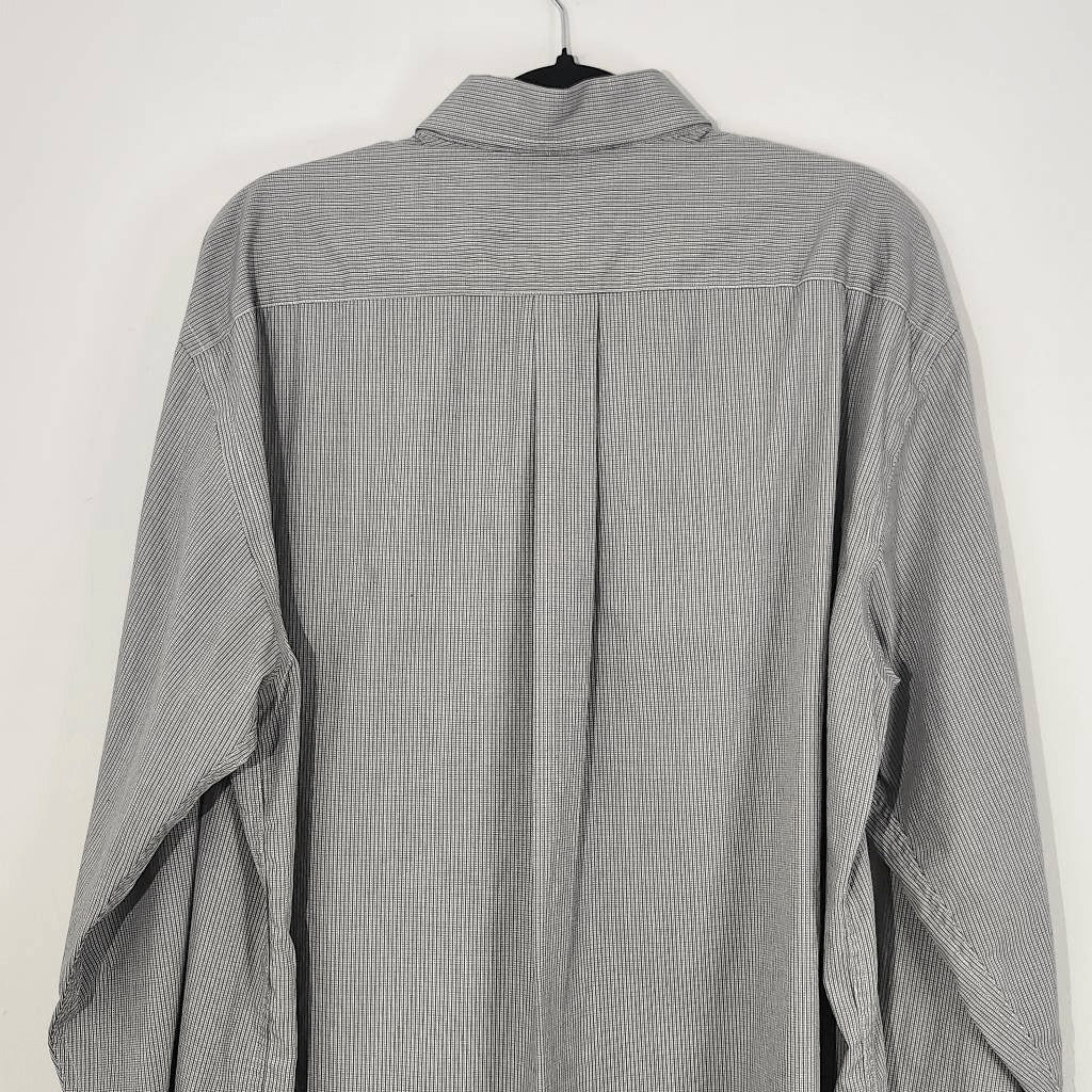 Daniel Cremieux Gray Check Button Down Dress Shirt Size XL Preppy Gray Shirt