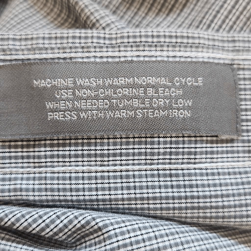Daniel Cremieux Gray Check Button Down Dress Shirt Size XL Preppy Gray Shirt