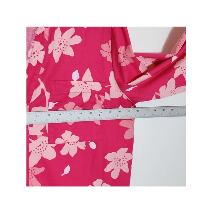 Free Assembly Pink Floral Print Button Up Blouse Size Large