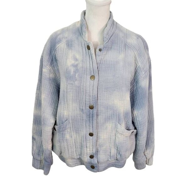Universal Thread Blue Tie-Dye Bomber Jacket Size Small Light Blue Tie-Dye Jacket
