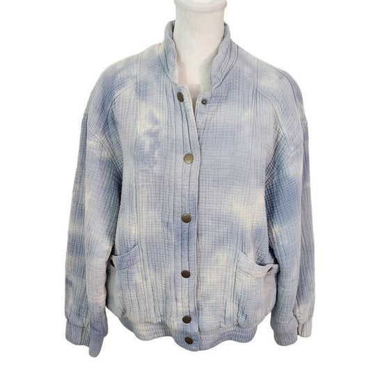 Universal Thread Blue Tie-Dye Bomber Jacket Size Small Light Blue Tie-Dye Jacket