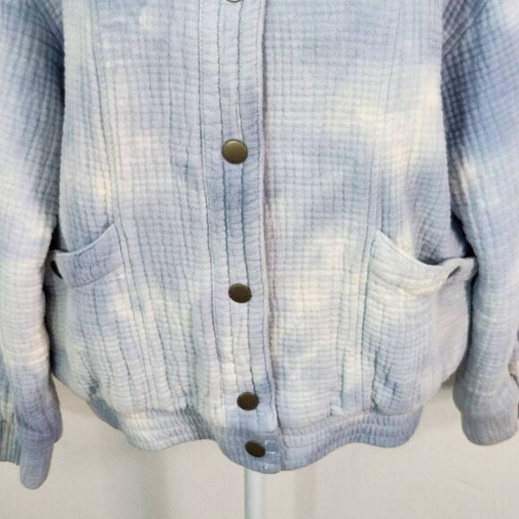 Universal Thread Blue Tie-Dye Bomber Jacket Size Small Light Blue Tie-Dye Jacket