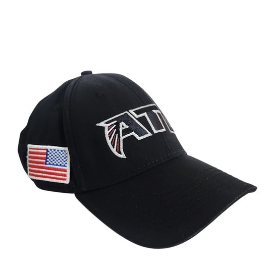 ATL Falcons Black Adjustable Baseball Hat One Size