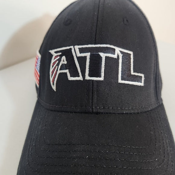 ATL Falcons Black Adjustable Baseball Hat One Size