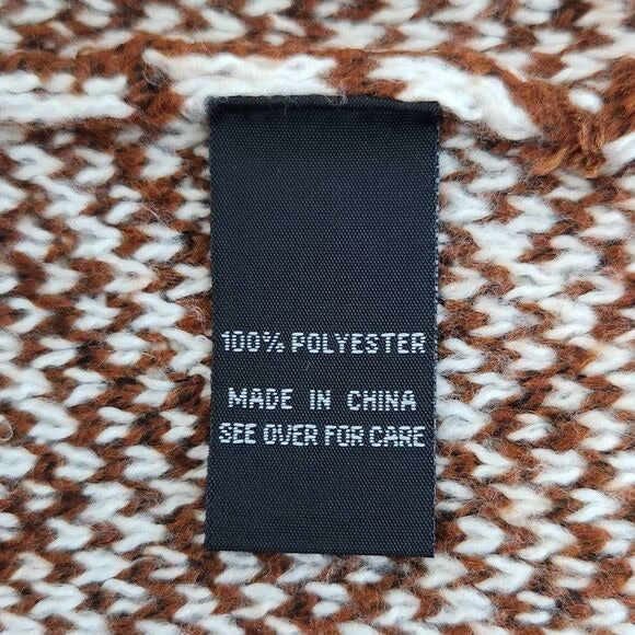 Fortune + Ivy Brown White Cardigan Sweater Size Small NWOT Brown Open Cardigan