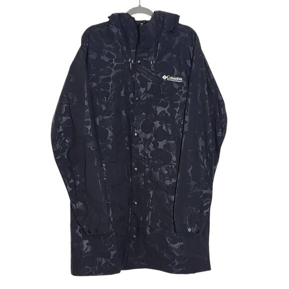 Columbia Waterfowl Print Black Waterproof Parka Jacket Size XL NWT