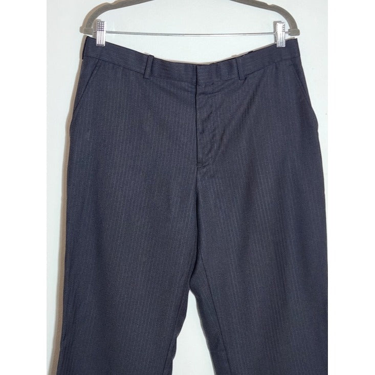 Perry Ellis Charcoal Gray Tonal Stripe Dress Pants Size 34 x 30