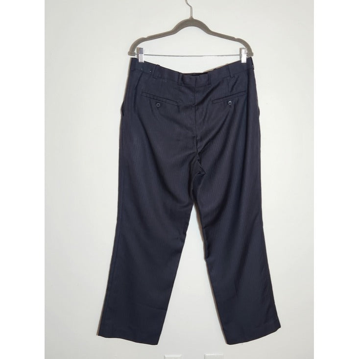 Perry Ellis Charcoal Gray Tonal Stripe Dress Pants Size 34 x 30