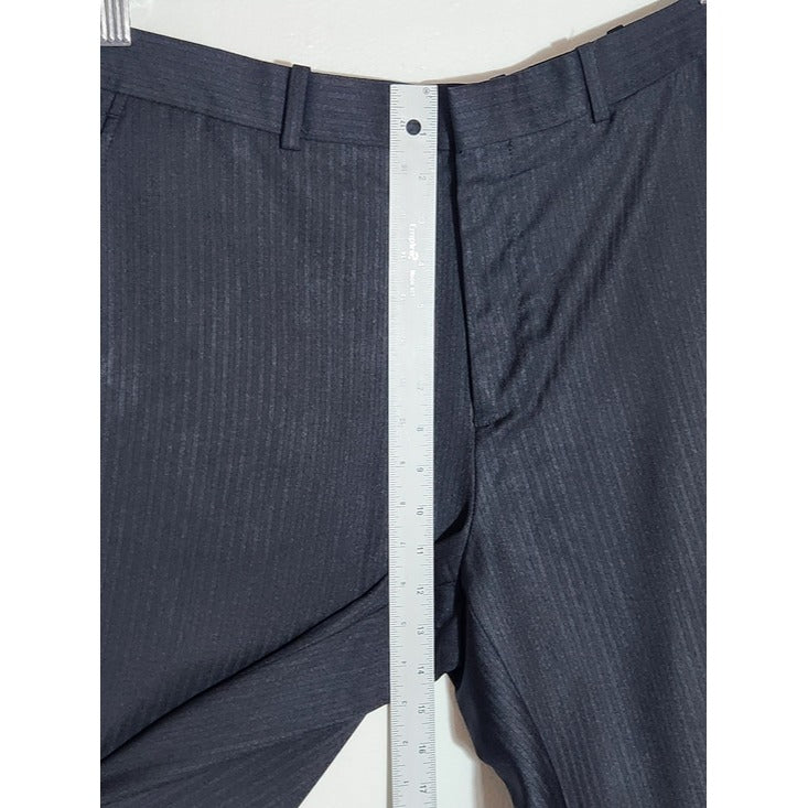 Perry Ellis Charcoal Gray Tonal Stripe Dress Pants Size 34 x 30