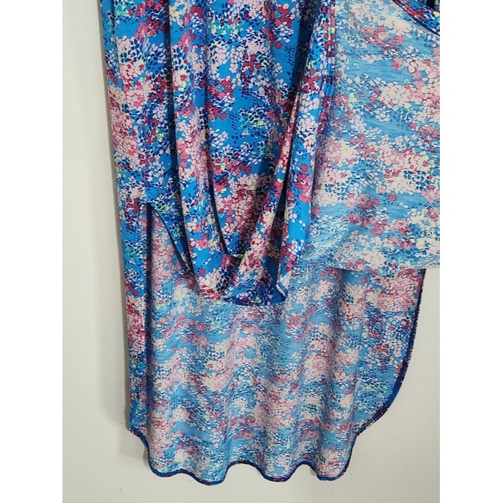 Blue and Pink Floral Print Maxi Dress Size Large NWOT