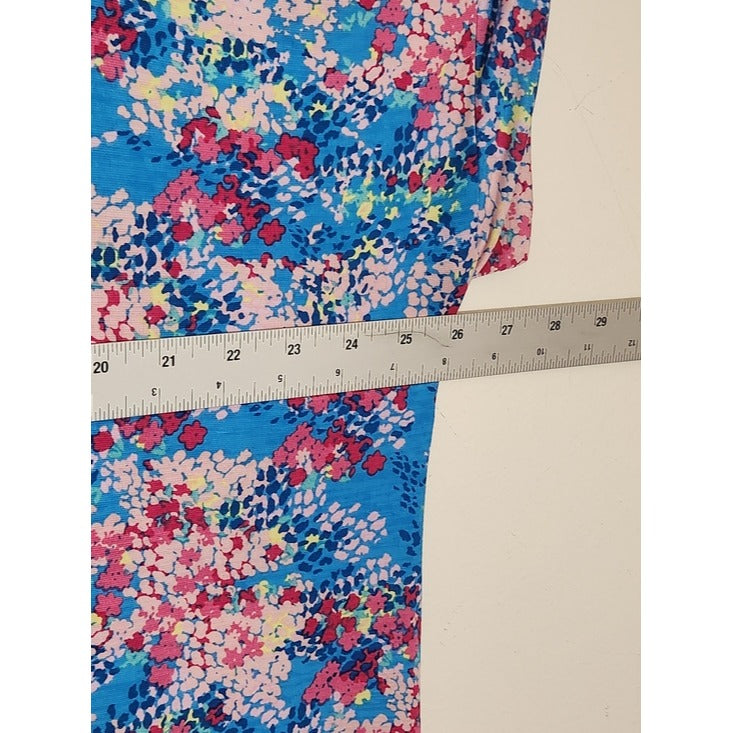 Blue and Pink Floral Print Maxi Dress Size Large NWOT