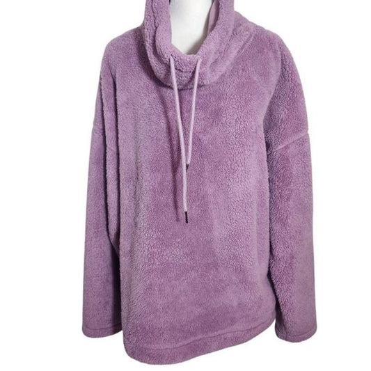 Champion Purple Fuzzy Funnel Neck Pullover Size XL Purple Pullover
