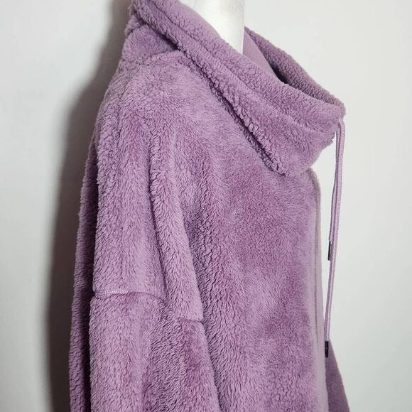 Champion Purple Fuzzy Funnel Neck Pullover Size XL Purple Pullover