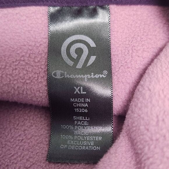 Champion Purple Fuzzy Funnel Neck Pullover Size XL Purple Pullover