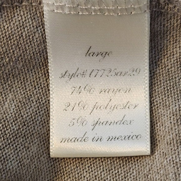 Mi Ami Tan Short Sleeve Top Size Large Khaki Short Sleeve Tee