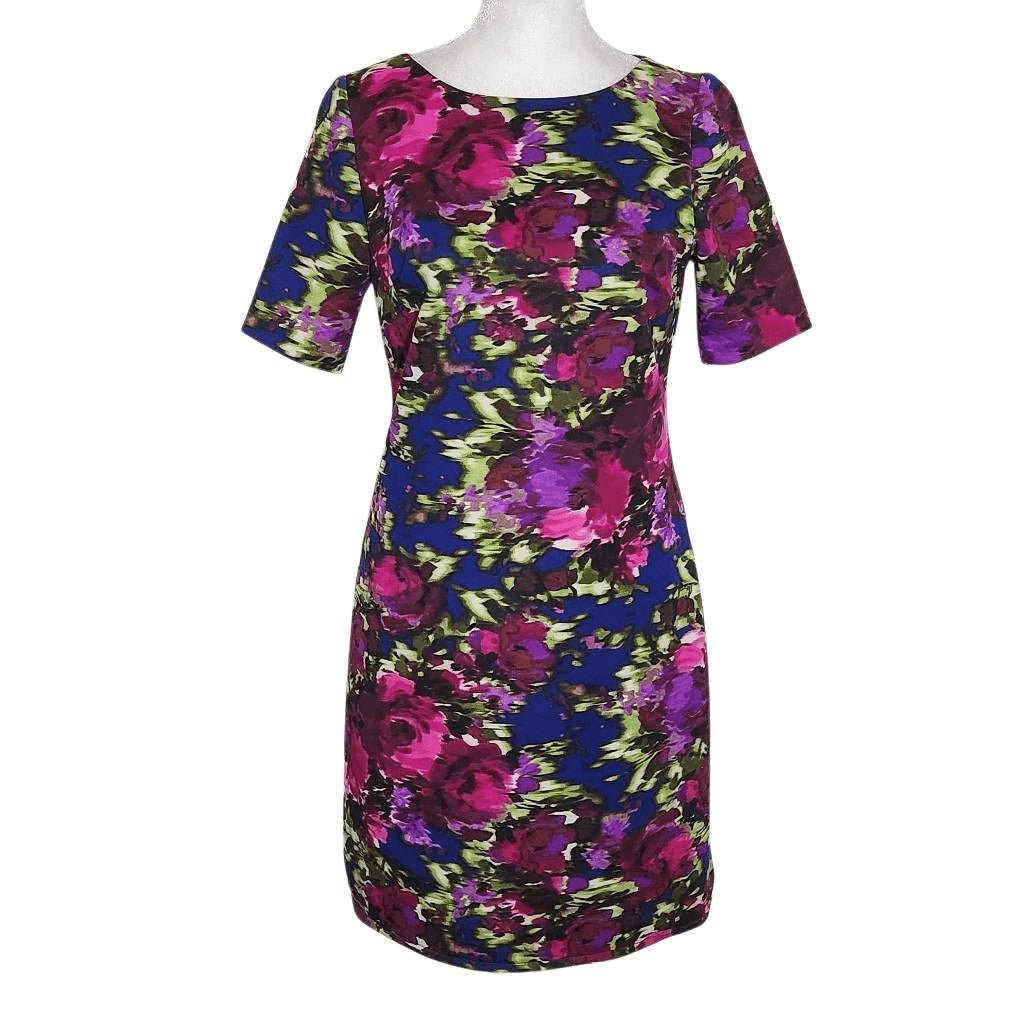 Jessica Howard Colorful Sheath Dress Size 4 Petite Wedding Guest Dress