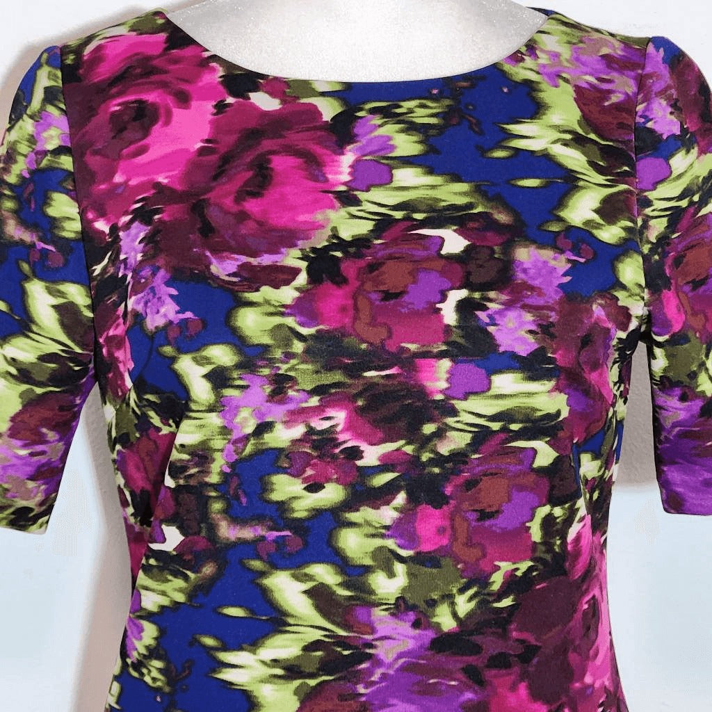 Jessica Howard Colorful Sheath Dress Size 4 Petite Wedding Guest Dress