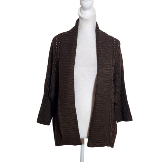 Bongo Brown Open Knit Cardigan Size XL NWT