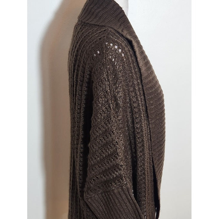 Bongo Brown Open Knit Cardigan Size XL NWT