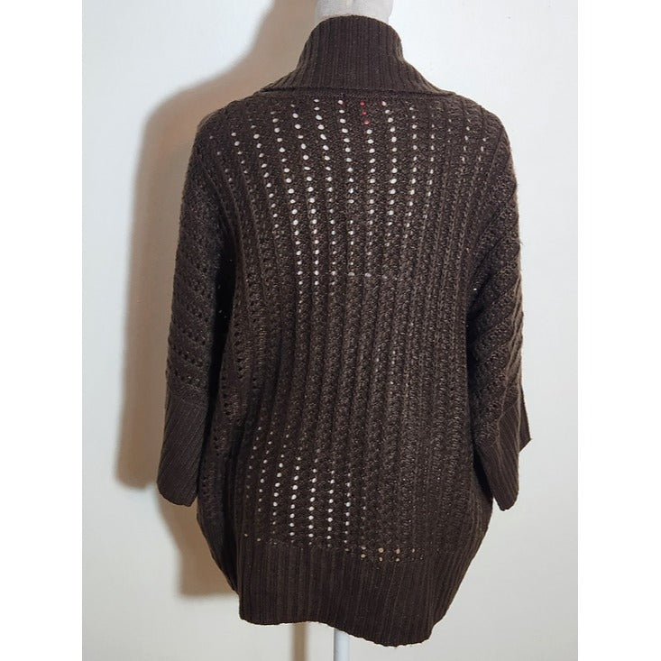 Bongo Brown Open Knit Cardigan Size XL NWT