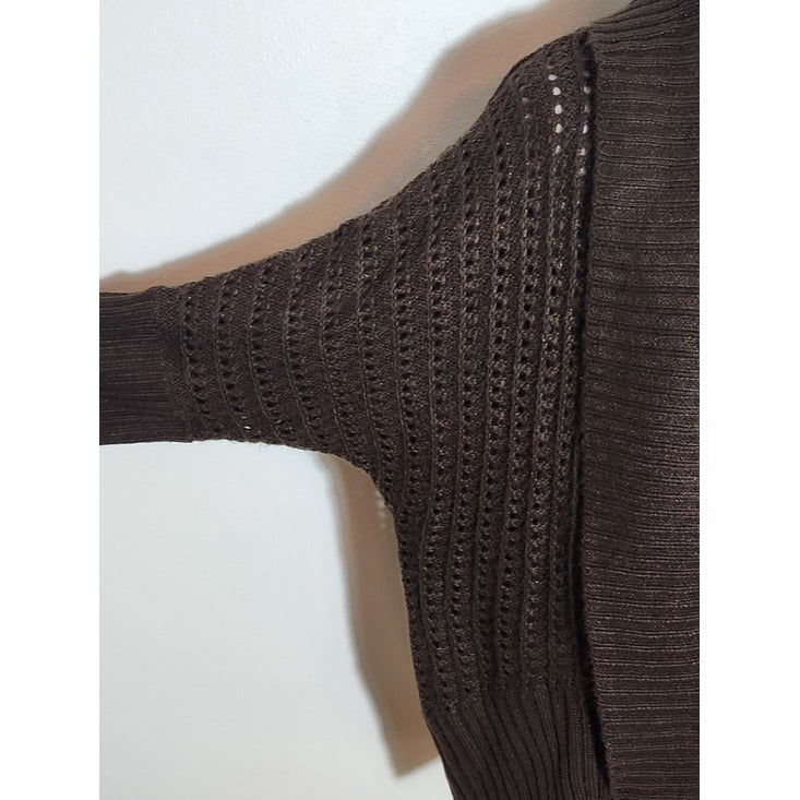 Bongo Brown Open Knit Cardigan Size XL NWT