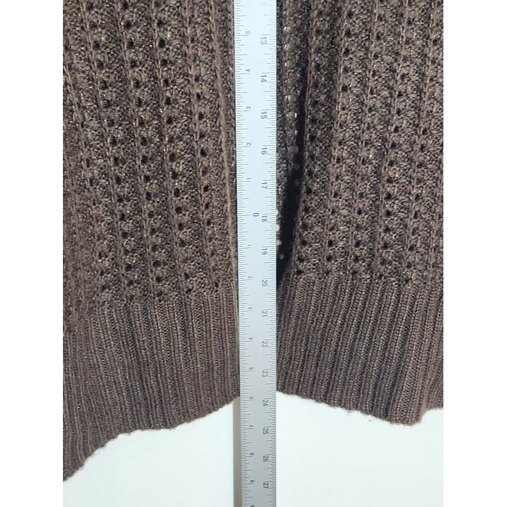 Bongo Brown Open Knit Cardigan Size XL NWT