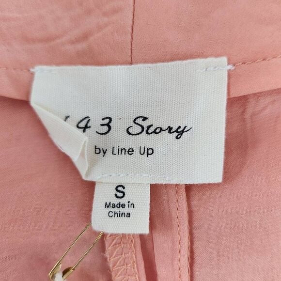 143 Story Peach Satin Blazer Size Small Crinkled Tangerine Blazer New