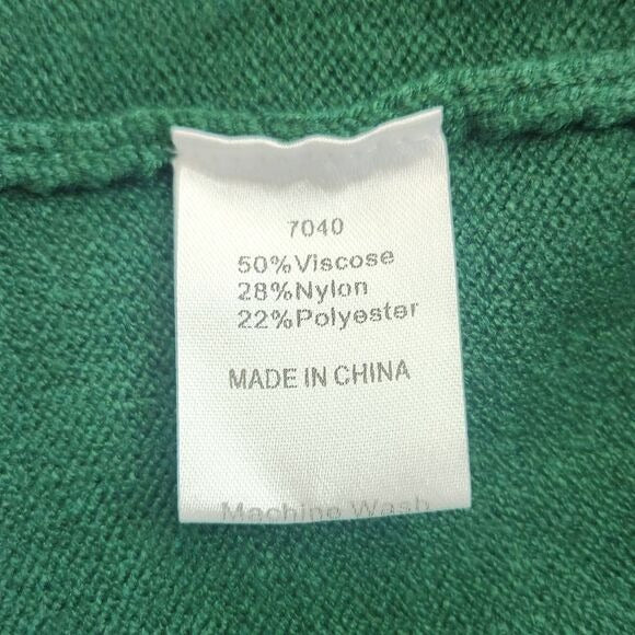 BTFBM Green Sweater with Ruffle and Button Detail Size XL Green Knit Sweater New