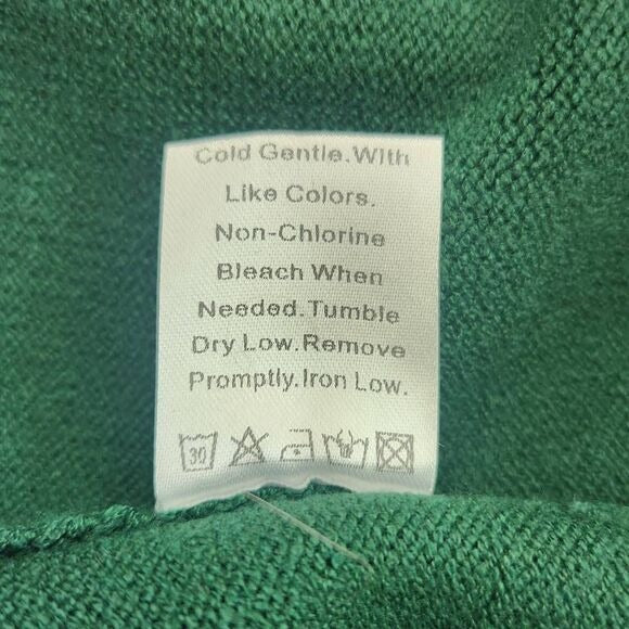 BTFBM Green Sweater with Ruffle and Button Detail Size XL Green Knit Sweater New