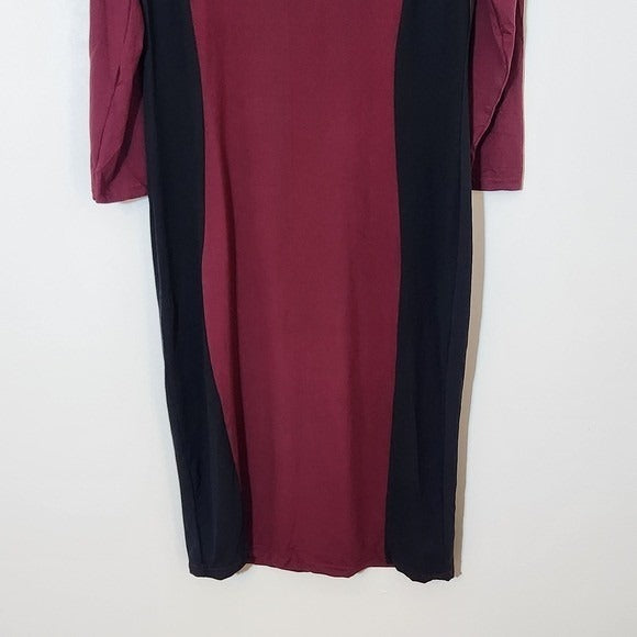 Yelete Burgundy and Black Bodycon Dress NWT Size 2XL Oxblood Bodycon Dress