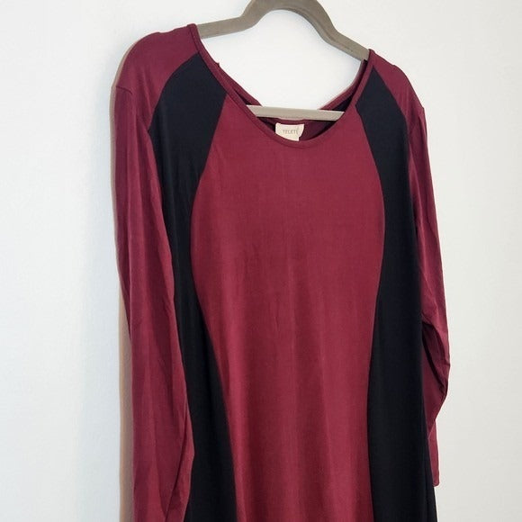 Yelete Burgundy and Black Bodycon Dress NWT Size 2XL Oxblood Bodycon Dress