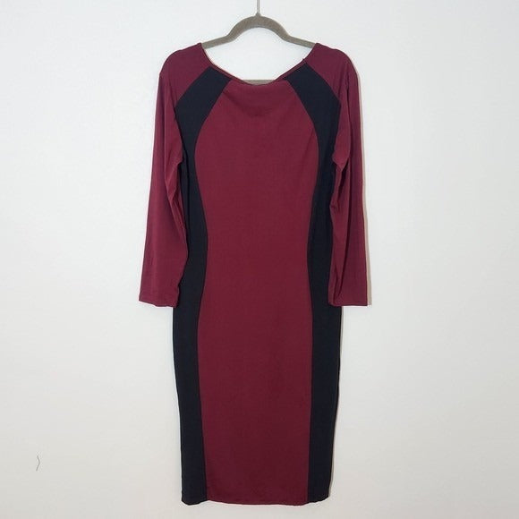 Yelete Burgundy and Black Bodycon Dress NWT Size 2XL Oxblood Bodycon Dress