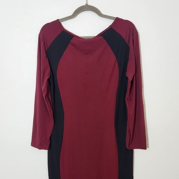 Yelete Burgundy and Black Bodycon Dress NWT Size 2XL Oxblood Bodycon Dress