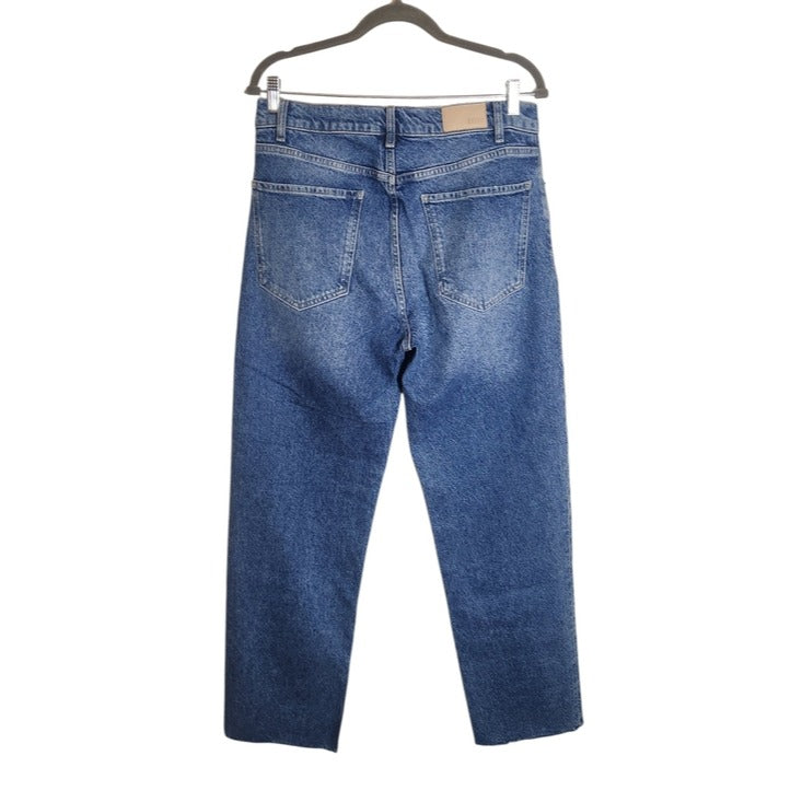 Rails The Topanga High Rise Straight Jeans Medium Wash Cut Off Hem Size 30