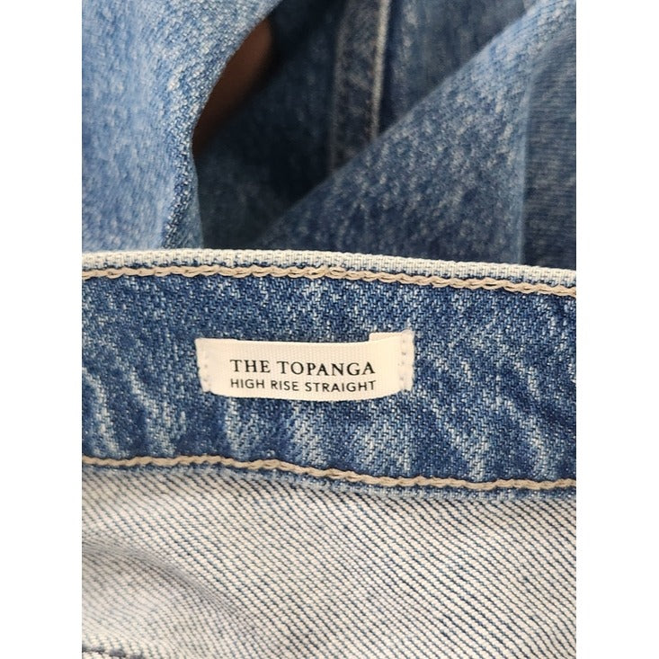 Rails The Topanga High Rise Straight Jeans Medium Wash Cut Off Hem Size 30