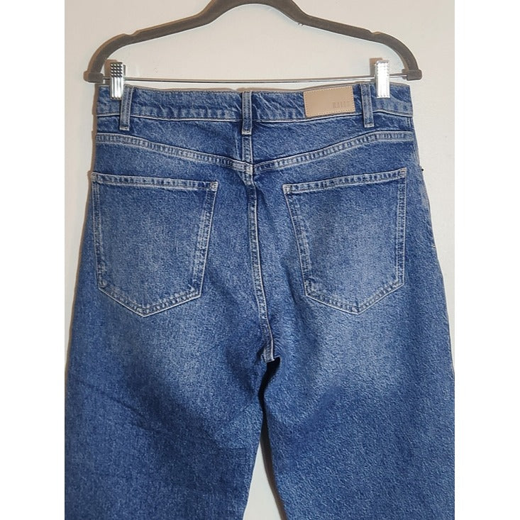 Rails The Topanga High Rise Straight Jeans Medium Wash Cut Off Hem Size 30