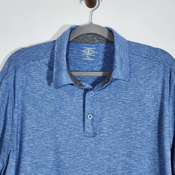 G.H. Bass & Co. Blue Short Sleeve Polo Shirt Size Large Bass Blue Polo Shirt