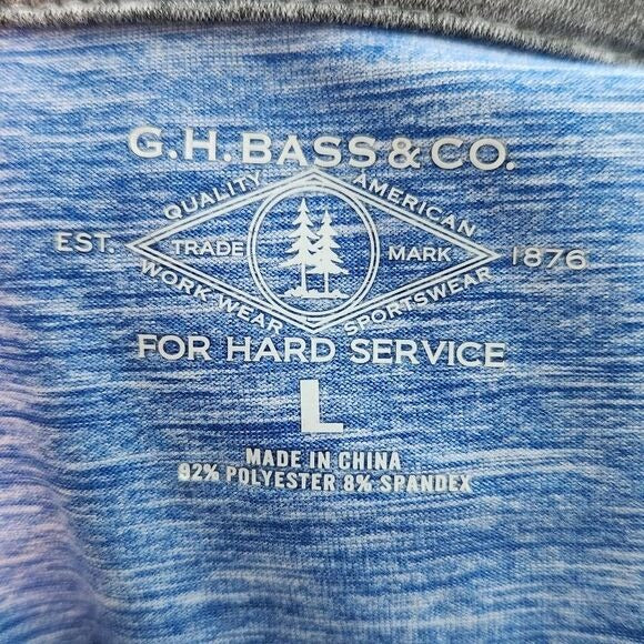 G.H. Bass & Co. Blue Short Sleeve Polo Shirt Size Large Bass Blue Polo Shirt