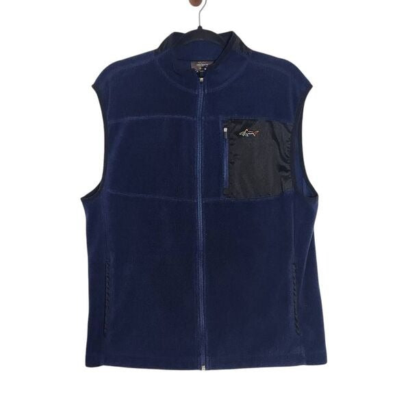 Greg Normal for Tasso Elba Navy Fleece Vest Size Small Preppy Fleece Vest