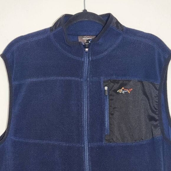 Greg Normal for Tasso Elba Navy Fleece Vest Size Small Preppy Fleece Vest