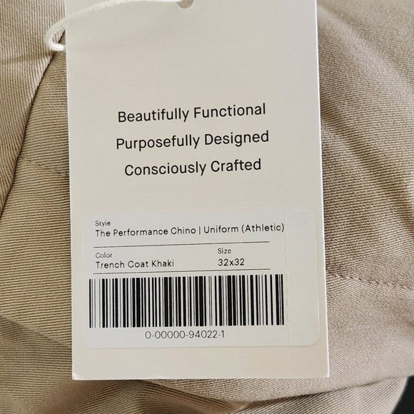 Everlane Men's Khaki Pants NWT Size 32 X 32 Everlane Athletic Fit Khaki Pants