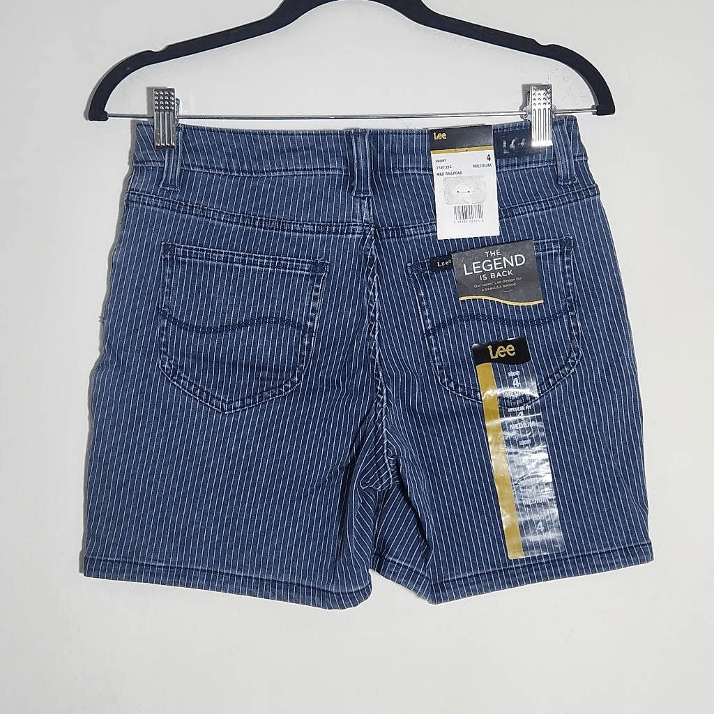 Lee Stripe Denim Shorts NWT Size 4 Lee Mid-Rise Striped Jean Shorts