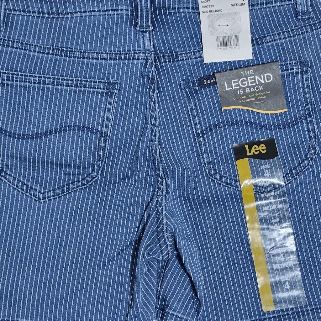 Lee Stripe Denim Shorts NWT Size 4 Lee Mid-Rise Striped Jean Shorts