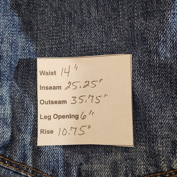 STS Blue Cropped Tapered Leg Women's Jeans with Distressing Size 30